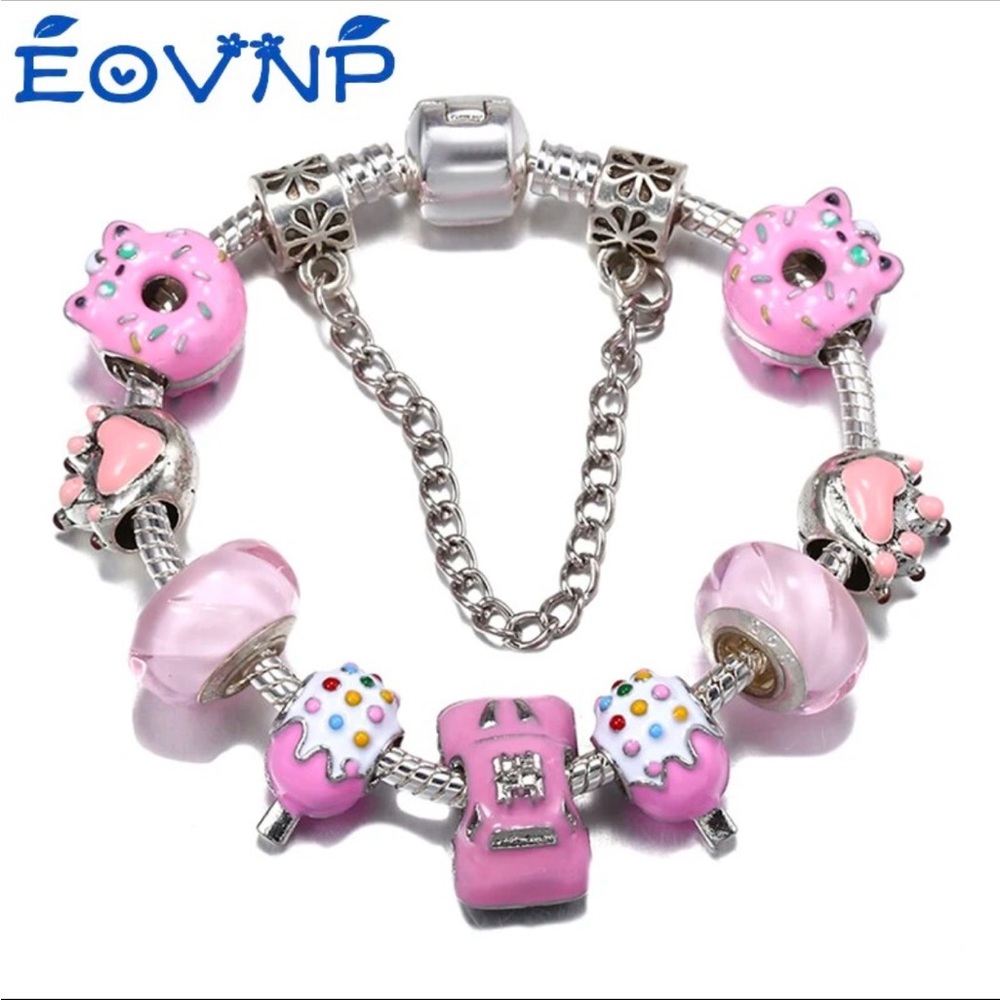 NEW Sterling Silver Luxury IceCream Car Summer Charm Bracelet